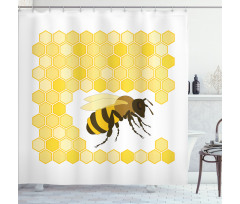 Single Bugnd Hexagons Shower Curtain