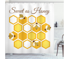 Cursive Wording Beehive Shower Curtain