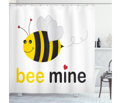 Bee Mine Romantic Cartoon Shower Curtain