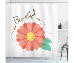 Bee-utiful Floral Scene Shower Curtain