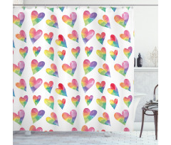 Rhythmic Ombre Rainbow Art Shower Curtain