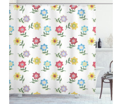 Pointy Petals Leaves Art Shower Curtain