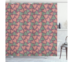 Retro Polka Dots Romance Shower Curtain