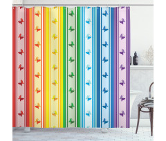 Stripe Rainbow Pattern Shower Curtain