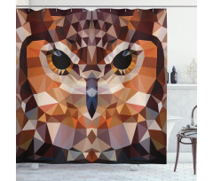 Geometric Mosaic Owl Art Shower Curtain