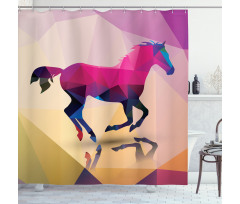 Geometric Horse Animal Shower Curtain