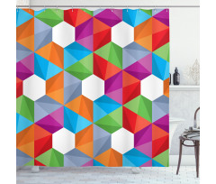 Retro Mosaic Triangle Shower Curtain