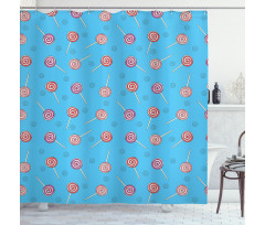 Retro Swirl Tasty Lollipops Shower Curtain