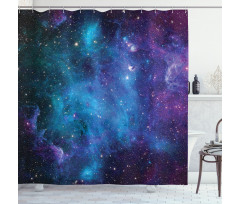Galaxy Stars in Space Shower Curtain