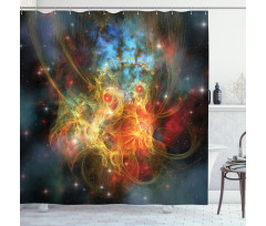 Outer Space Universe Shower Curtain