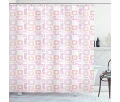 Dots Squares Art Shower Curtain