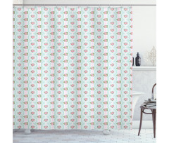 Retro Shabby Rose Bouquets Shower Curtain