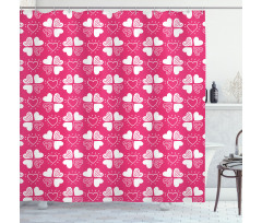 Hearts as Clover Leaves Shower Curtain
