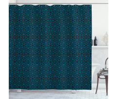 Dark Tones Flowers Lattice Shower Curtain