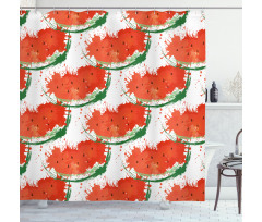 Grunge Spots Fruit Slice Shower Curtain