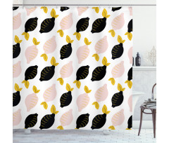 Abstract Colored Citrus Fruit Shower Curtain