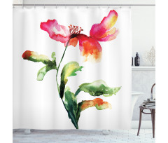 Flowering Poppy Shower Curtain