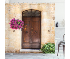 Rusty Wood Door Italian Shower Curtain