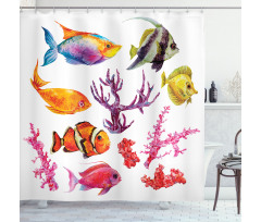 Tropic Life Seaweed Coral Shower Curtain