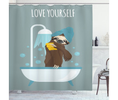 Bathing Lazy Animal Shower Curtain