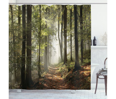 Mist Wilderness Mountain Shower Curtain