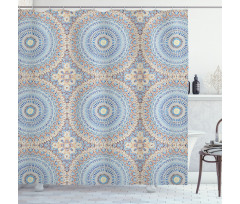 Ethnic Shapes Dotted Motifs Shower Curtain