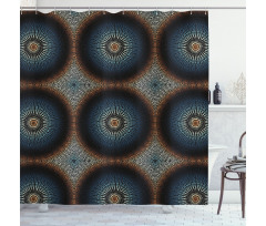 Bohemian Round Dots Design Shower Curtain