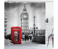 Telephone Booth Big Ben Shower Curtain