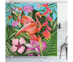 Hibiscus Tropic Flower Shower Curtain