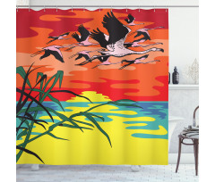 Birds in the Air Art Shower Curtain