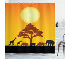 Wildlife Animals Rhinos Shower Curtain
