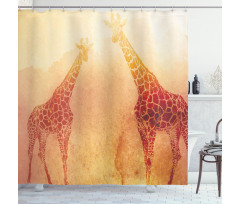 Tropic Giraffes Shower Curtain