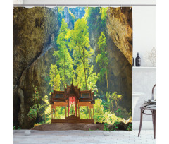 Latent Pavillion Cliff Shower Curtain