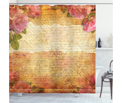 Floral Retro Nostalgic Shower Curtain