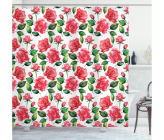 Watercolor Fresh Blossoms Shower Curtain