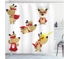 Superhero Puppy with Paw Shower Curtain