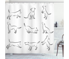 Digital Puppy Dog Shower Curtain