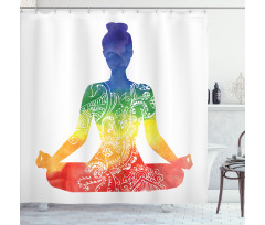 Ornate Motifs Rainbow Shower Curtain