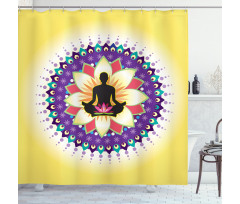 Round Circle Lotus Shower Curtain