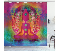 Mystic Chakra Ancient Theme Shower Curtain