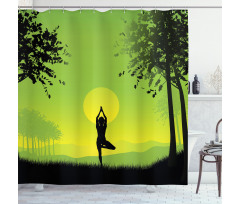 Sunset Sky in Forest Shower Curtain