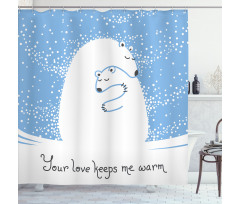 Polar Bear Mother Baby Shower Curtain