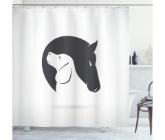 Dog Horse Friend Shower Curtain