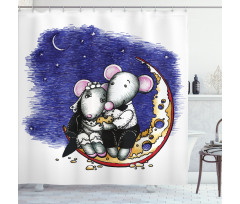 Valentines Couple Wedding Shower Curtain