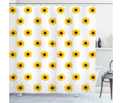 Sunflower Pattern Nature Shower Curtain