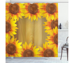 Flower Frame Circle Shower Curtain