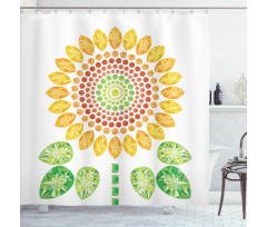 Sunflower Mandala Design Shower Curtain