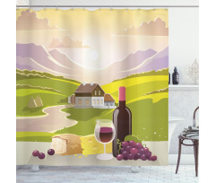 French Countryside Scene Shower Curtain