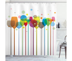 Wine Colorful Glasses Shower Curtain
