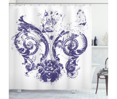 Grunge Lily Flag Shower Curtain